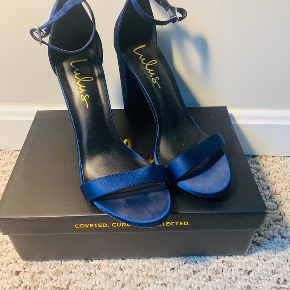 Lulus Shoes - EUC lulu’s Blue satin open toe. Size 7